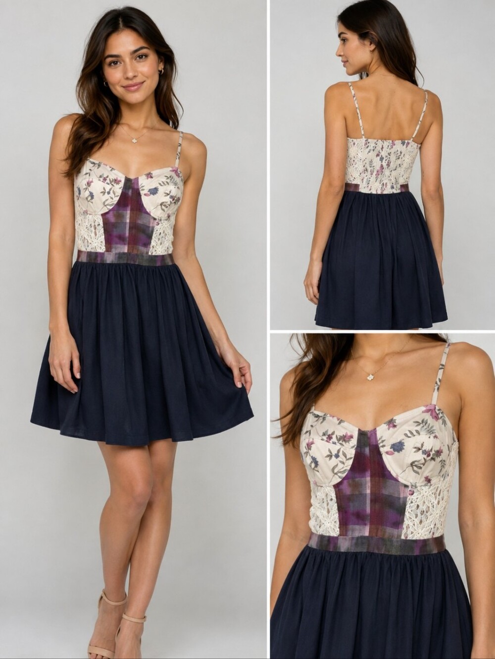 RACHEL Rachel Roy Cream and Pink Dress Sz 4 NEW